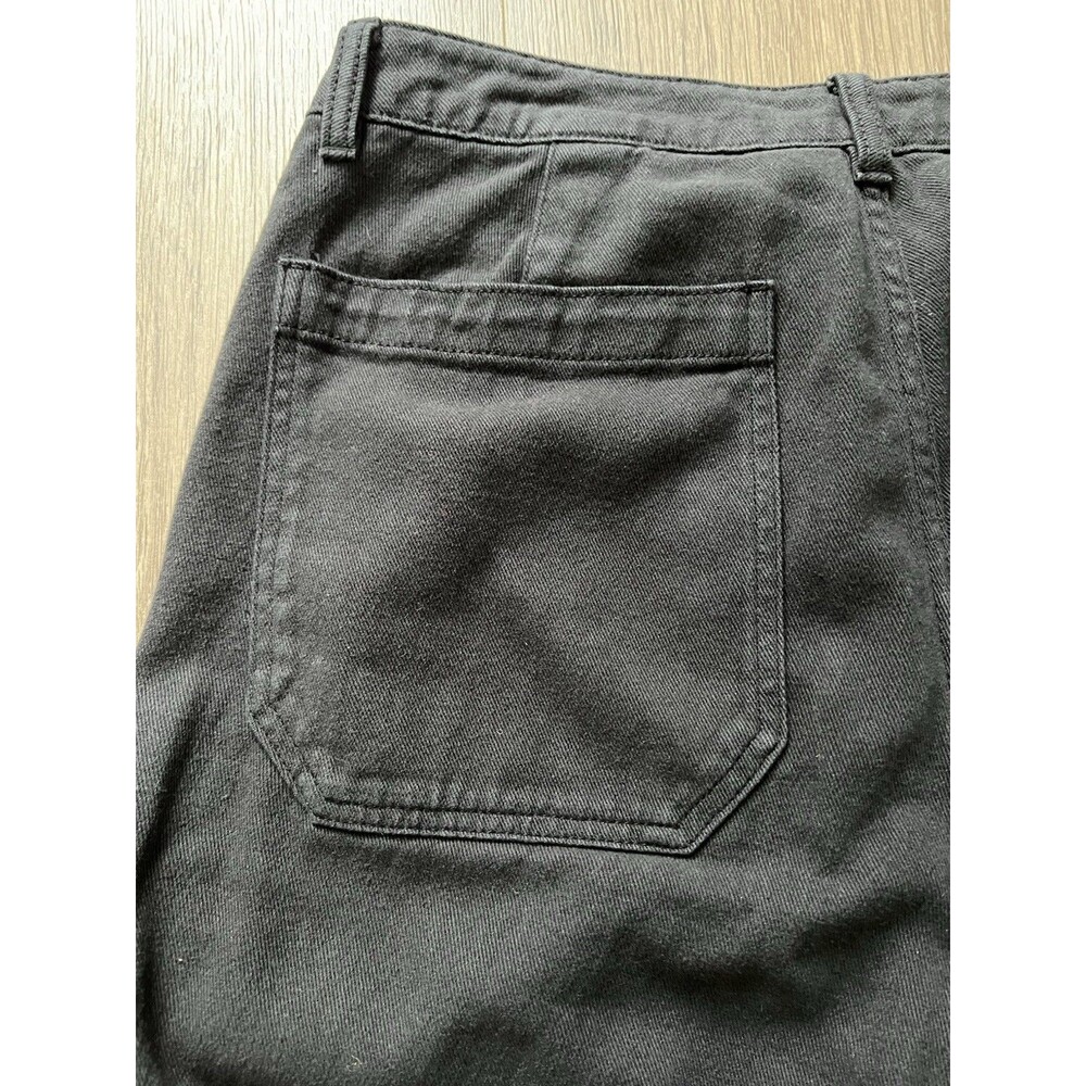 Quince High Rise Organic Cotton Twill Barrel Pants Black Comfort Oversized 8 - Picture 5 of 12